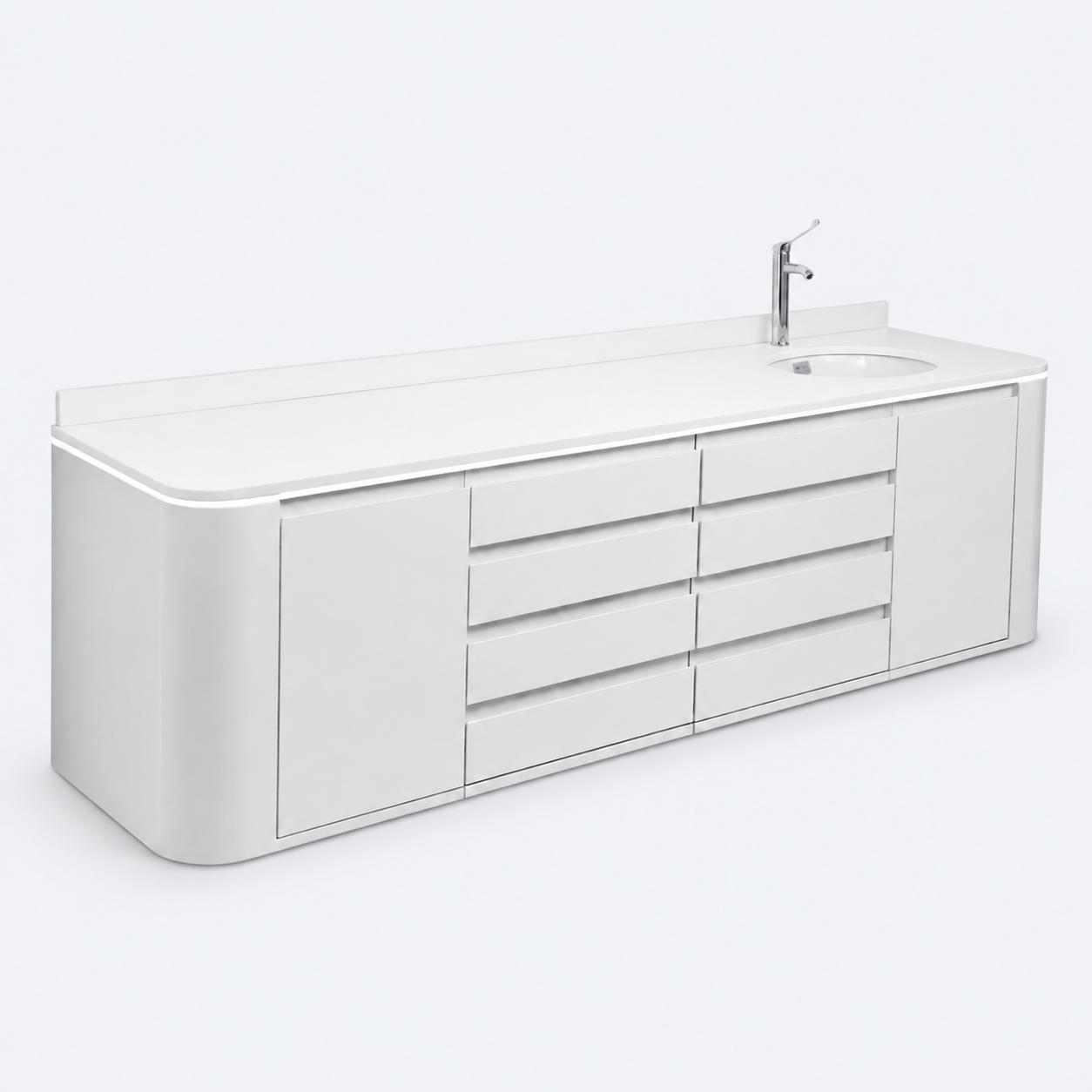 MQ-CS07 steel dental cabinet with concealed lighting