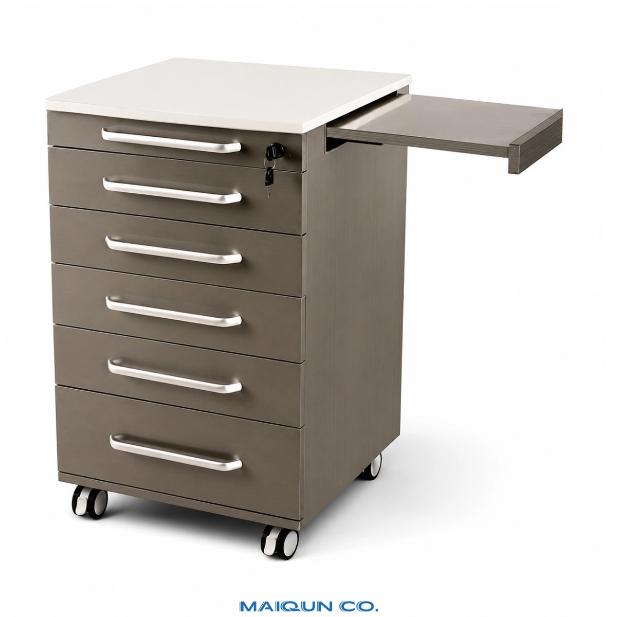 MQ-Y007A Mobile Dental Cabinet with Pull-Out Side Shelf - Image 2