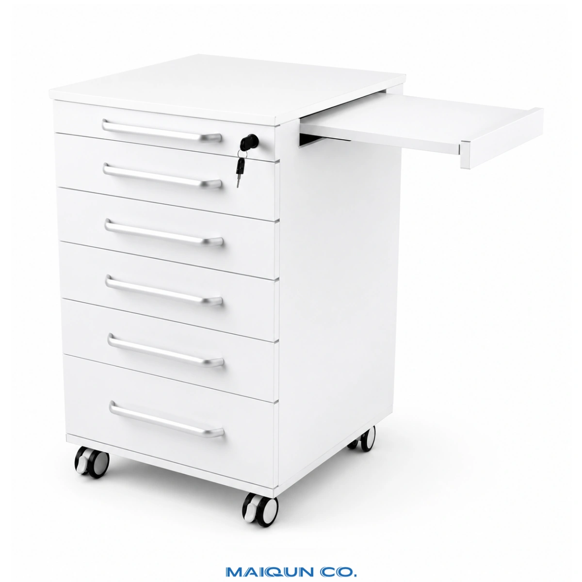 MQ-Y007A Mobile Dental Cabinet with Pull-Out Side Shelf