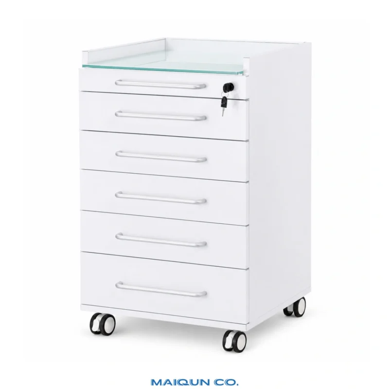 MQ-Y002C Glass-Top Dental Mobile Cabinet