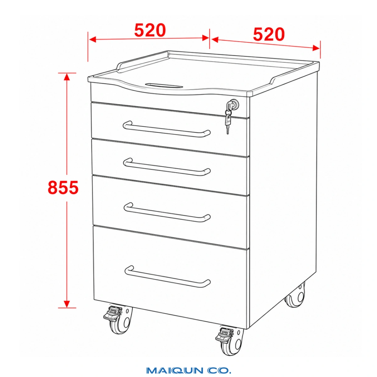 MQ-G003 Deep Mobile Dental Cabinet - Image 2