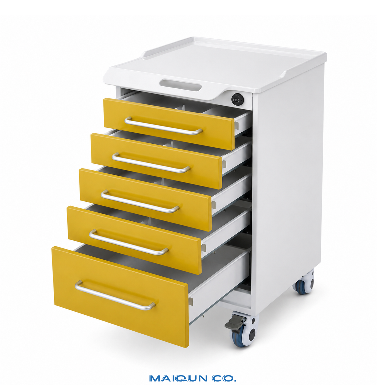 MQ-G002 Resin-Top Dental Mobile Cabinet Trolley - Image 4
