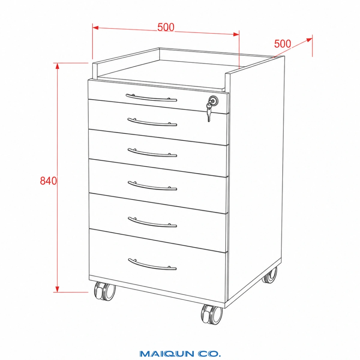 MQ-Y002 Stainless Steel Dental Mobile Cabinet - Image 4