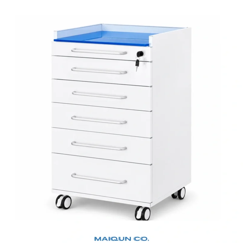 MQ-Y002C Glass-Top Dental Mobile Cabinet