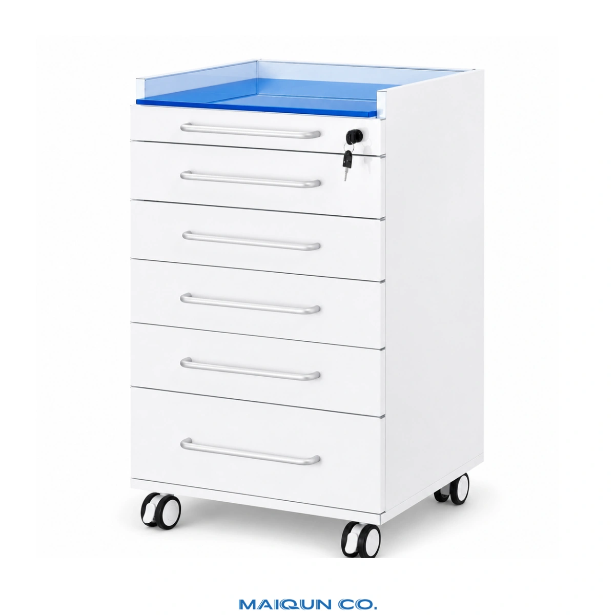 MQ-Y002C Glass-Top Dental Mobile Cabinet