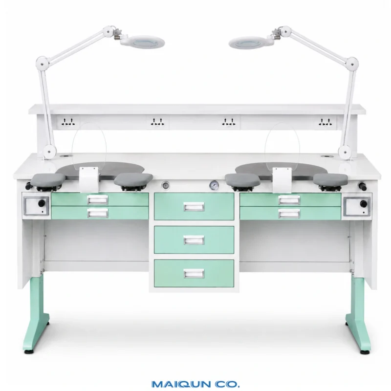 MQ-WS04 Dual-User Dental Lab Workbench with Dust Extraction