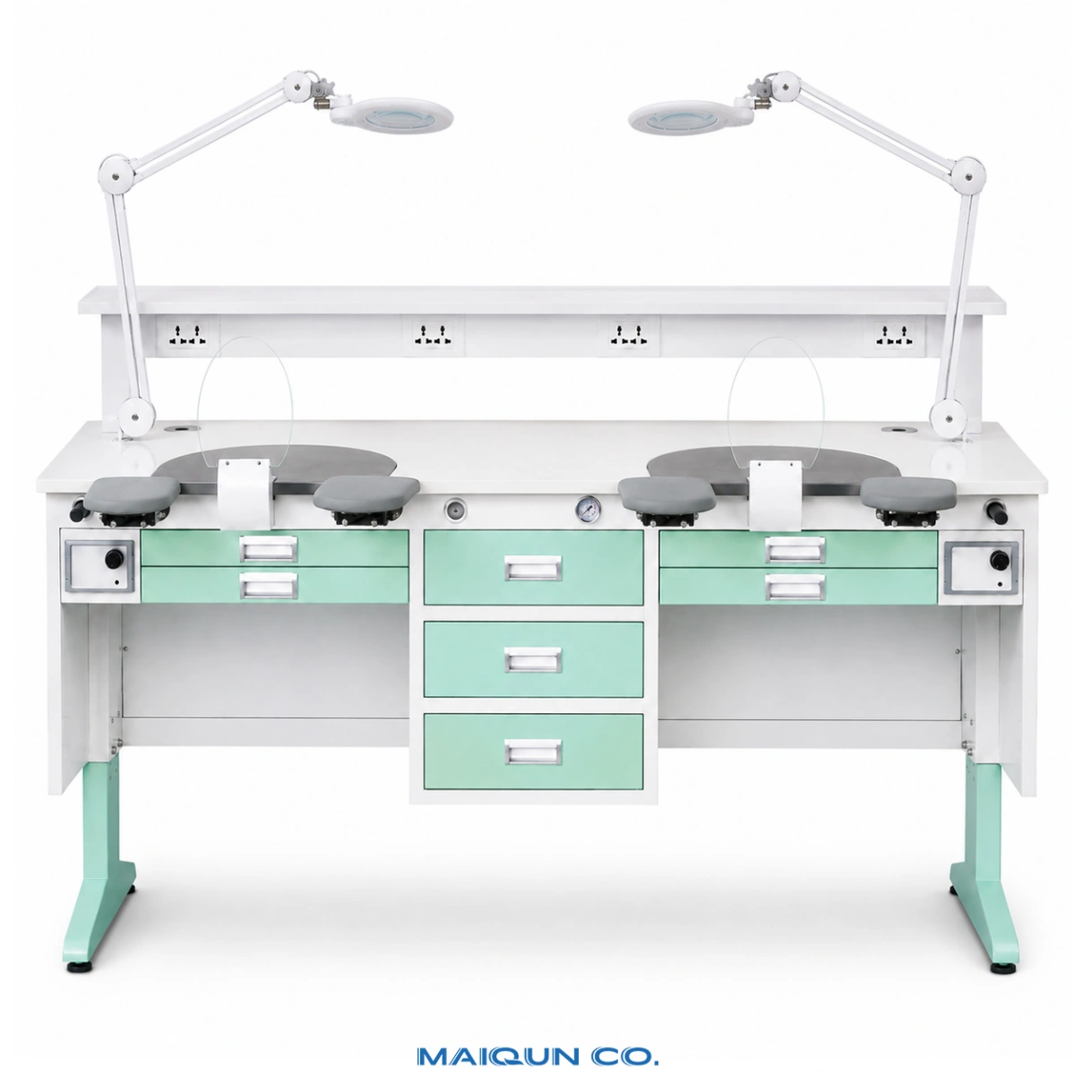 MQ-WS04 Dual-User Dental Lab Workbench with Dust Extraction