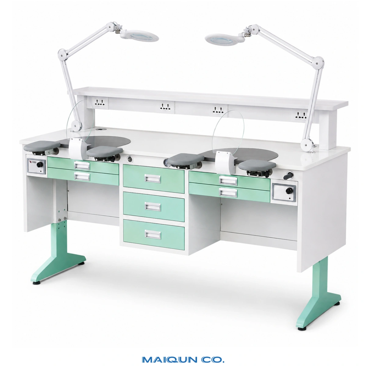 MQ-WS04 Dual-User Dental Lab Workbench with Dust Extraction - Image 2